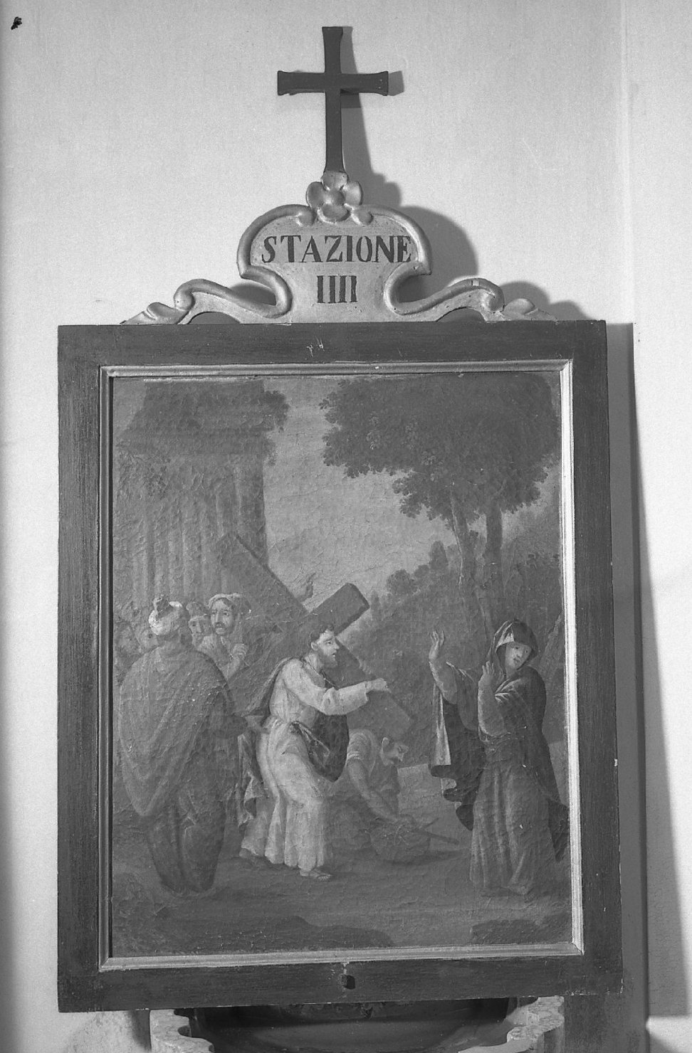 stazione IV: Gesù incontra la Madonna (dipinto) - ambito veneto (sec. XIX)