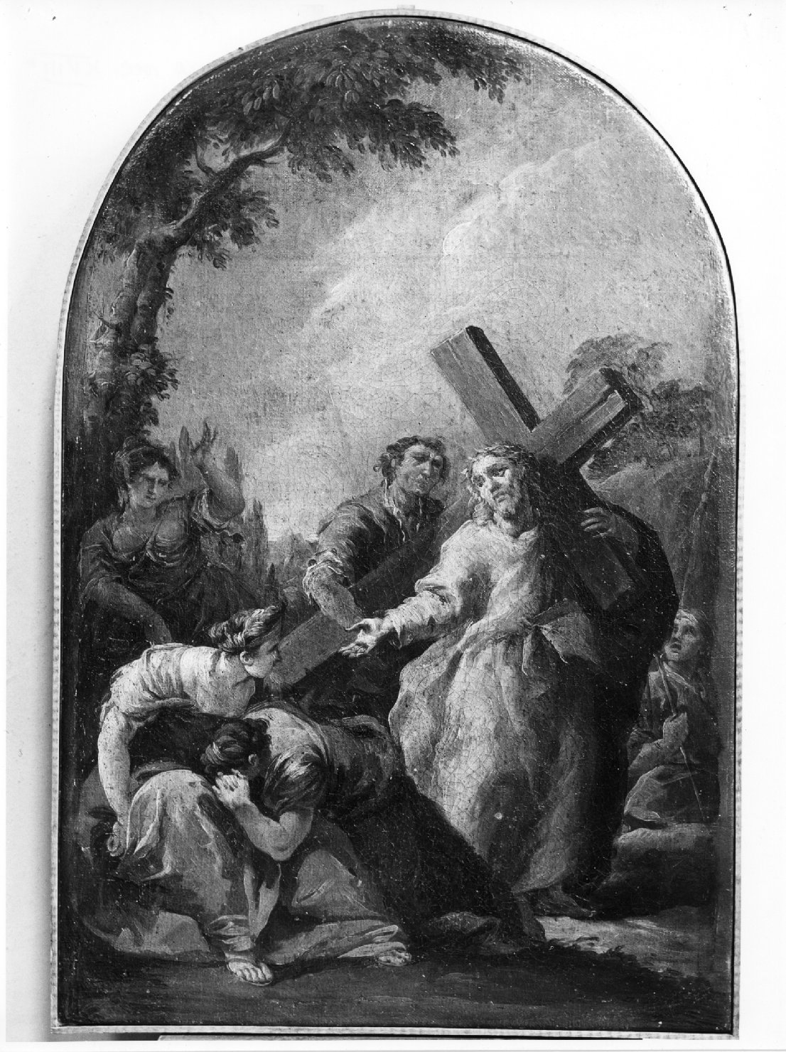 stazione VIII: Gesù consola le donne di Gerusalemme (dipinto) - ambito veneto (secc. XVII/ XVIII)