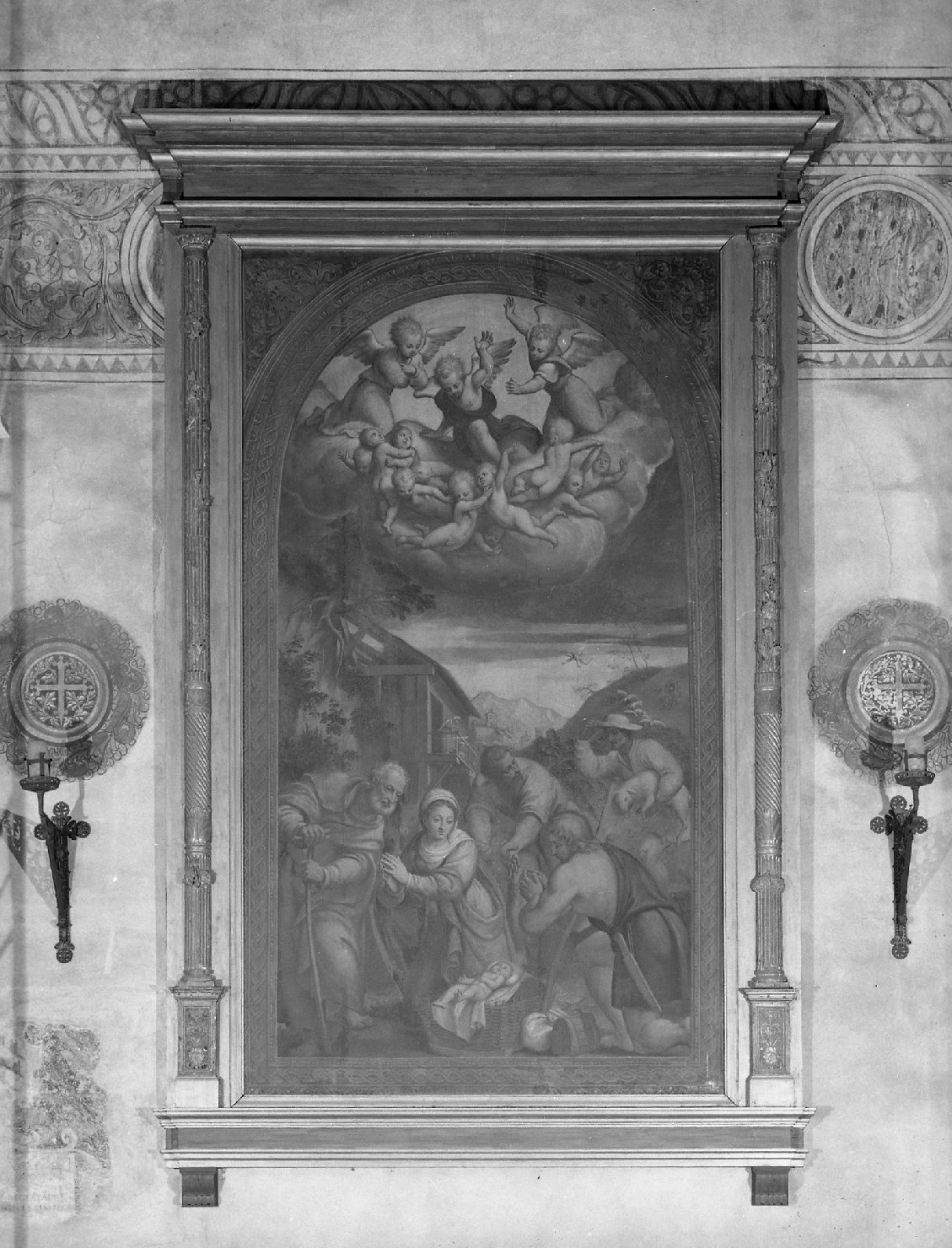 adorazione dei pastori (dipinto) di Amalteo Pomponio (attribuito) - bottega veneta (sec. XVI)