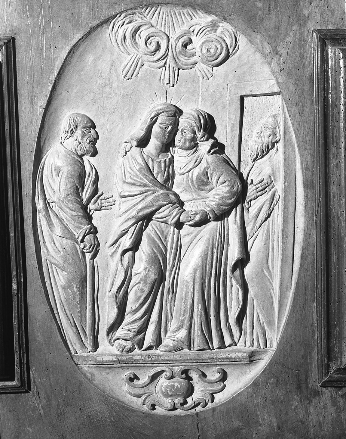 Visitazione (rilievo) di Brustolon Andrea (bottega) (sec. XVIII)