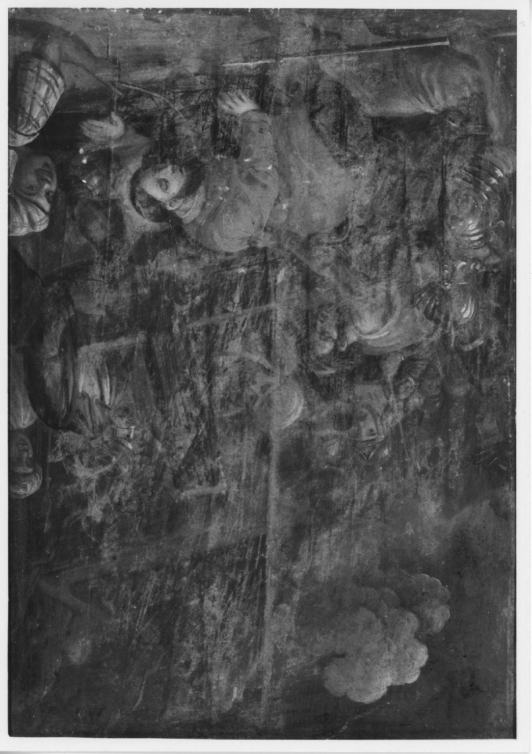 stazione VII: Gesù cade sotto la croce la seconda volta (dipinto) - ambito italiano (secc. XVII/ XVIII)