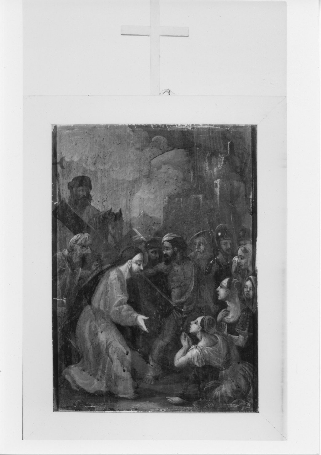 stazione VIII: Gesù consola le donne di Gerusalemme (dipinto) - ambito italiano (secc. XVII/ XVIII)