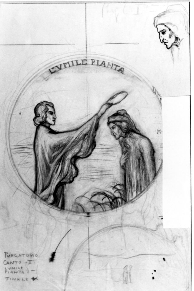 Dante e Virgilio (disegno) di Martini Alberto (sec. XX)