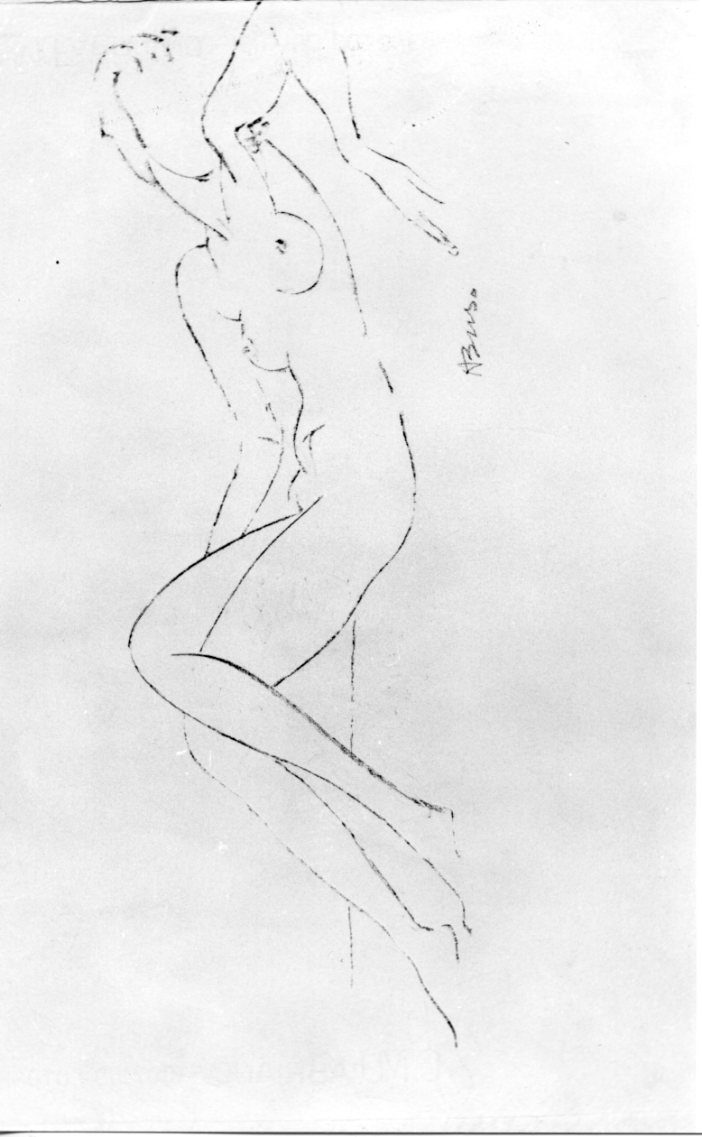 nudo femminile (disegno) di Buso Armando (sec. XX)