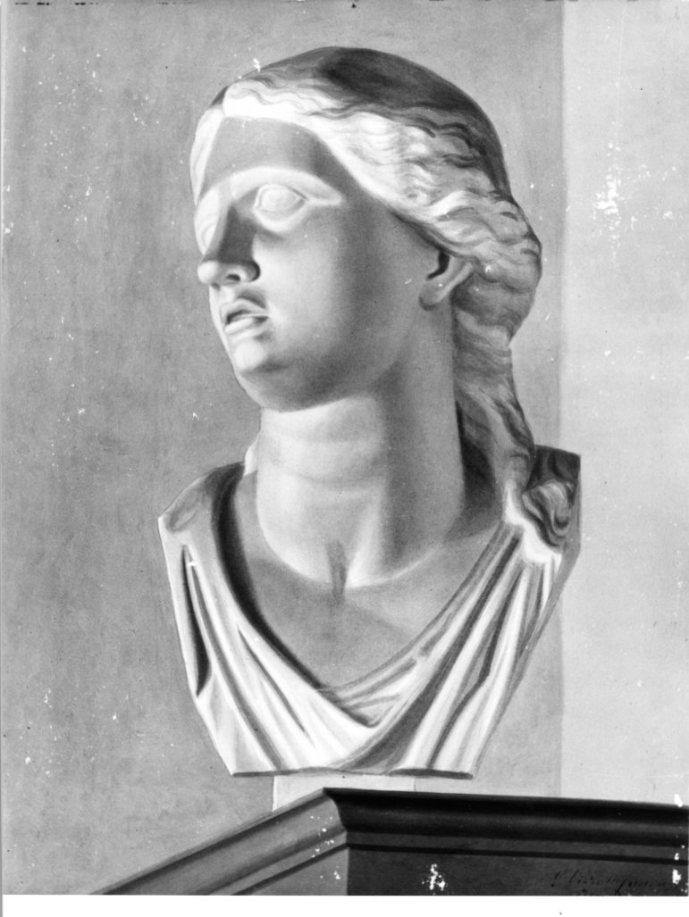 scultura raffigurante testa muliebre (disegno) di Vizzotto Alberti Giuseppe (sec. XIX)