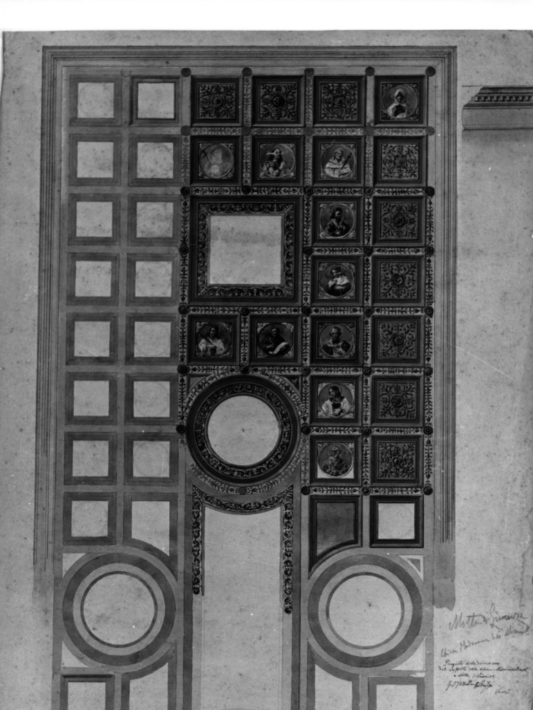 studio per il soffitto del Santuario della Madonna dei Miracoli di Motta di Livenza (disegno) di Vizzotto Alberti Giuseppe (sec. XIX)