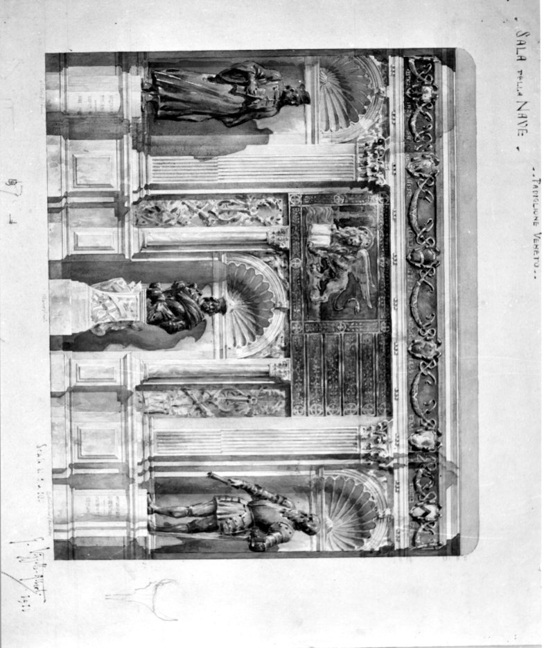 studio per la decorazione del padiglione veneto all'Esposizione di Roma del 1911 (disegno) di Vizzotto Alberti Giuseppe (sec. XX)