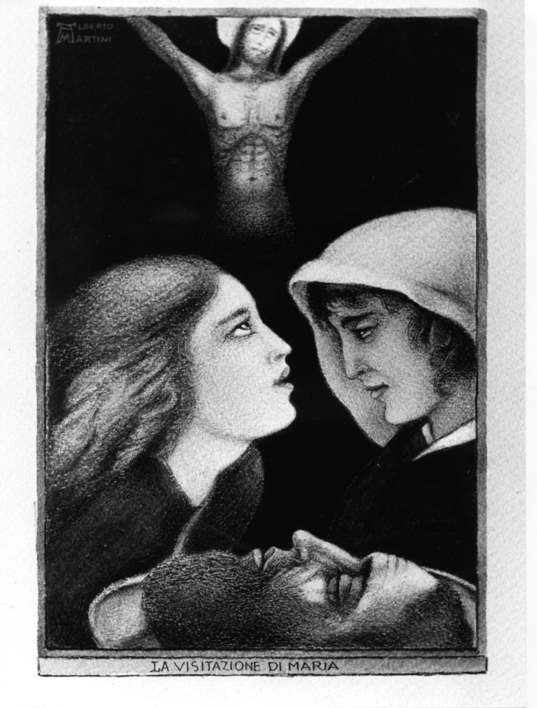 La visitazione di Maria, Visitazione (disegno) di Martini Alberto (sec. XX)