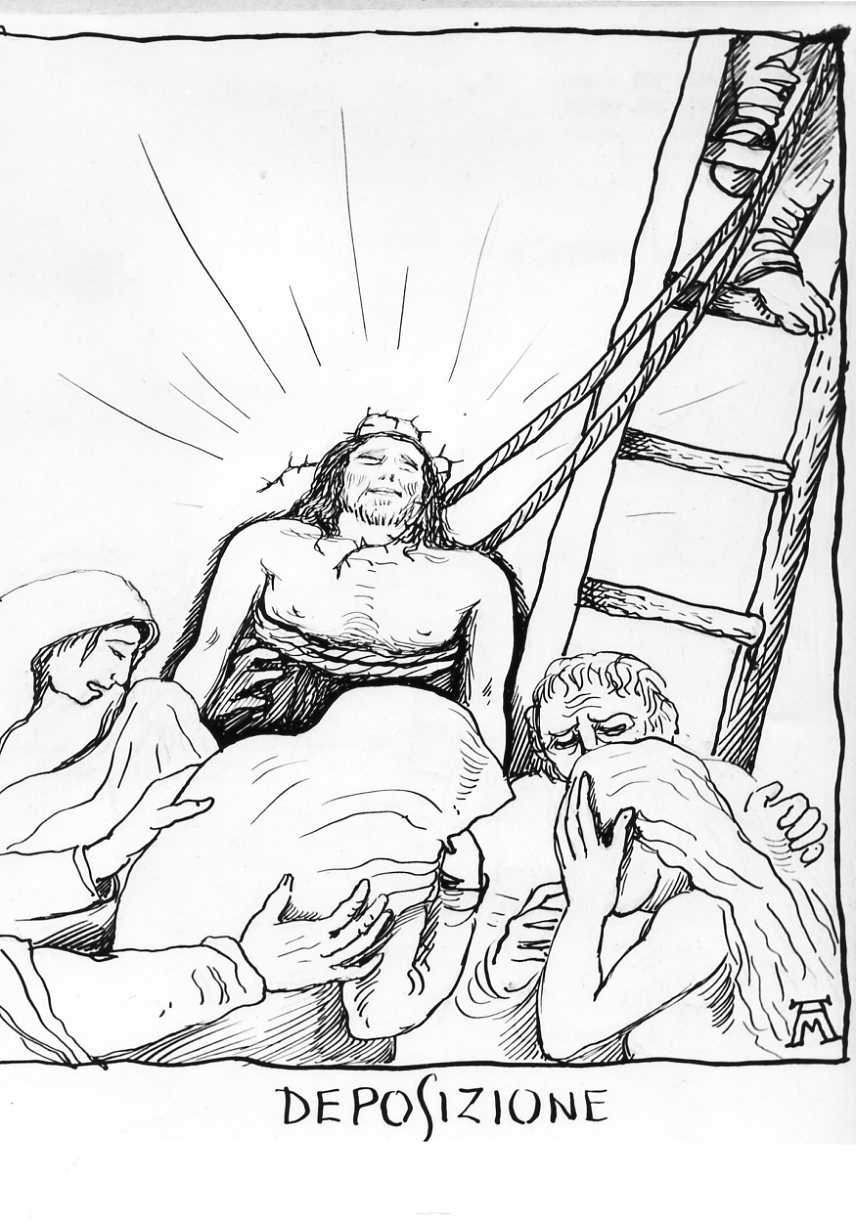 deposizione, deposizione di Cristo dalla croce (disegno) di Martini Alberto (sec. XX)