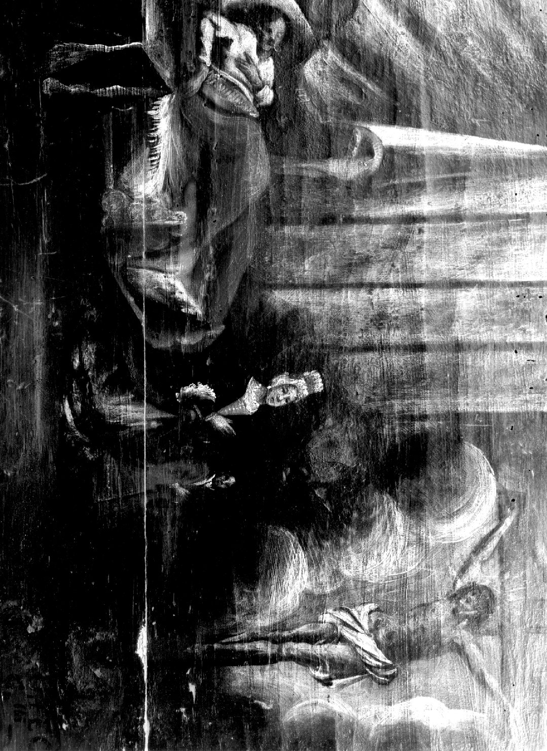 ammalata invoca Cristo crocifisso per la guarigione (ex voto) - ambito veneto (seconda metà sec. XVII)