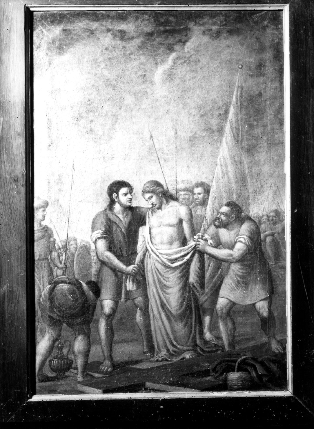stazione X: Gesù spogliato e abbeverato di fiele (dipinto) - ambito veneto (sec. XIX)
