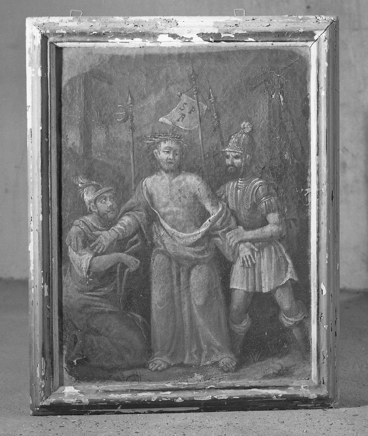 stazione X: Gesù spogliato e abbeverato di fiele (dipinto) - ambito veneto (sec. XVIII)