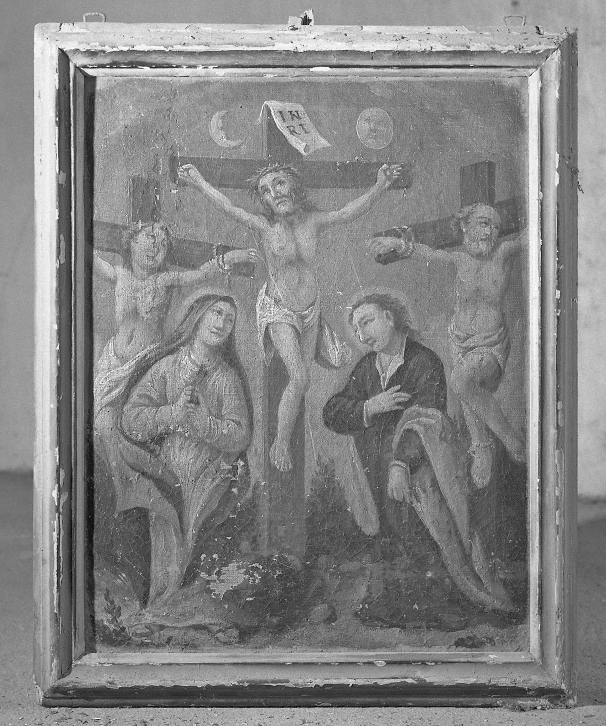 stazione XII: Gesù innalzato e morto in croce (dipinto) - ambito veneto (sec. XVIII)