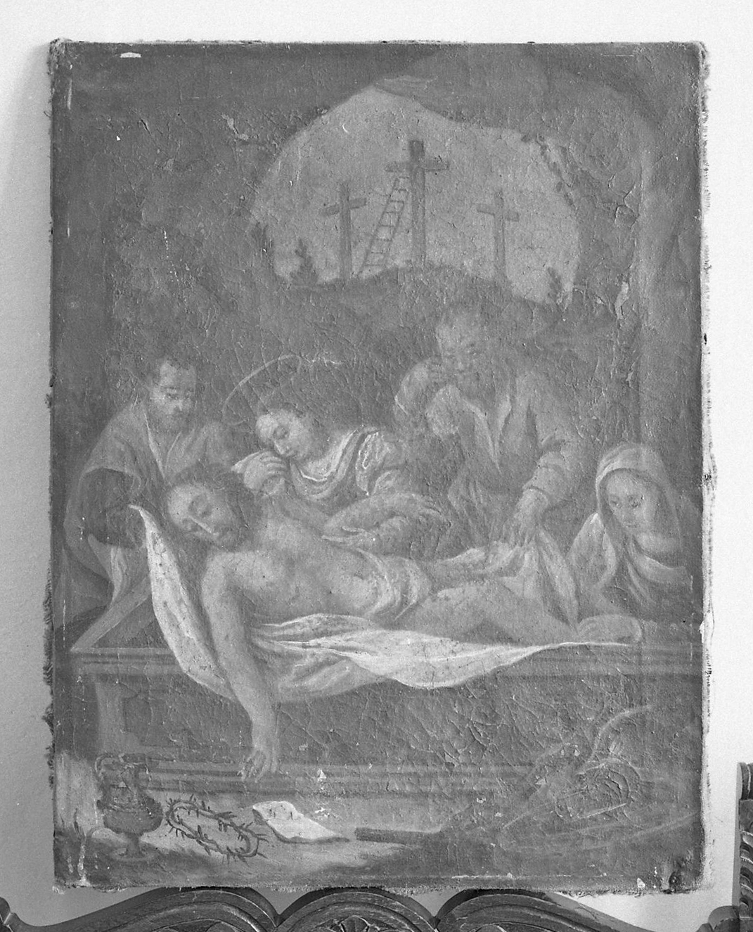 stazione XIV: Gesù deposto nel sepolcro (dipinto) - ambito veneto (sec. XVIII)