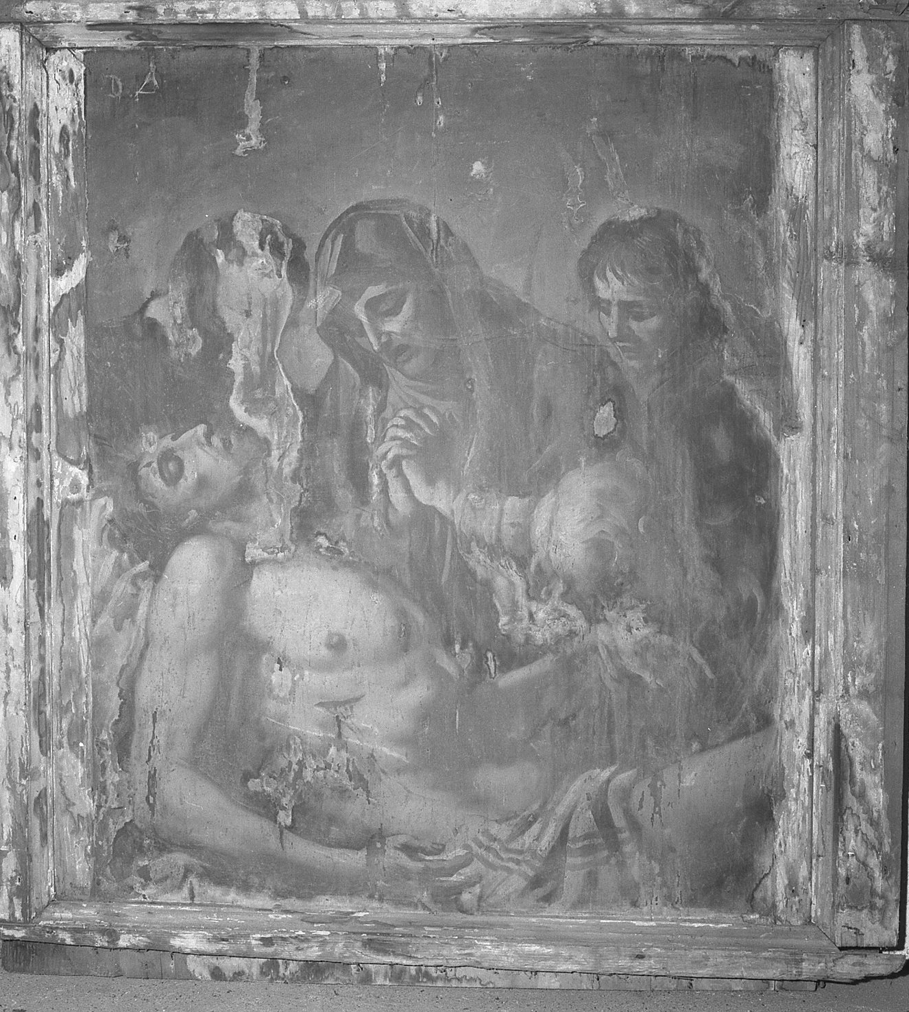 compianto sul Cristo morto (dipinto, complesso decorativo) di Lazzarini Antonio (prima metà sec. XVIII)