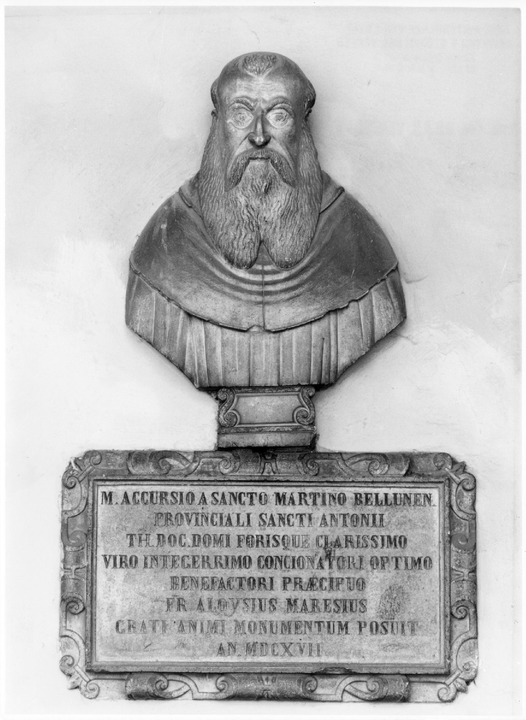 ritratto di frate Marco Accursio Sammartini (scultura) - ambito veneto (sec. XVII)