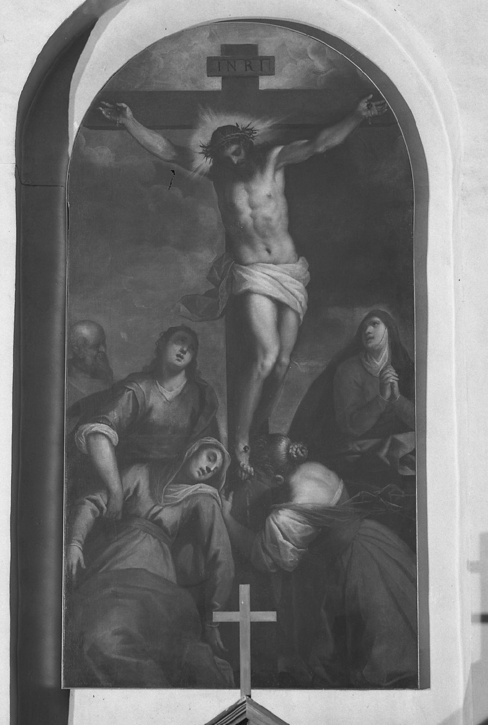 crocifissione di Cristo (dipinto) di Negretti Jacopo detto Palma il Giovane (sec. XVII)