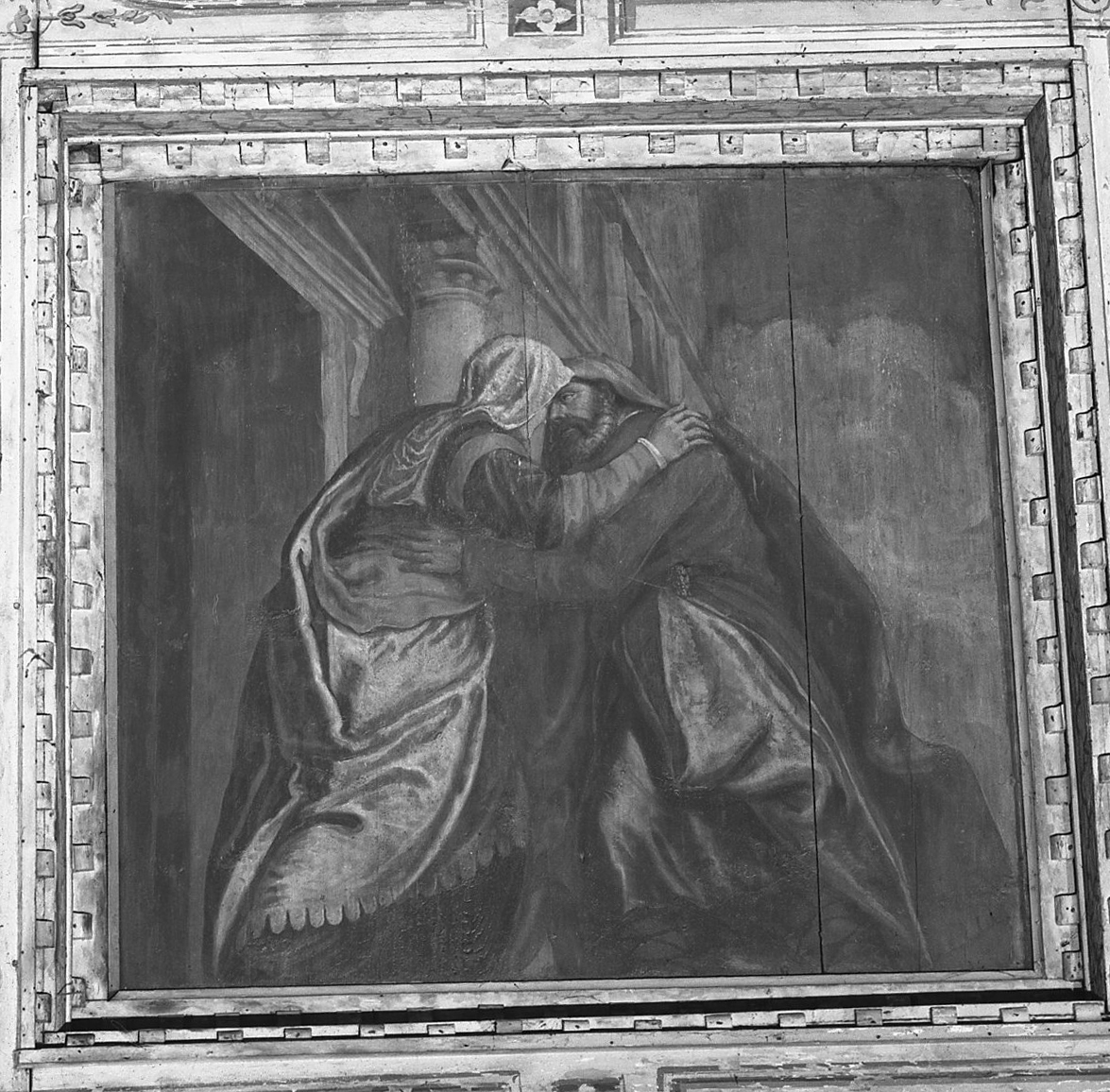 Incontro di Sant'Anna e San Gioacchino alla porta aurea (dipinto) di Vecellio Cesare (e aiuti) (sec. XVI)