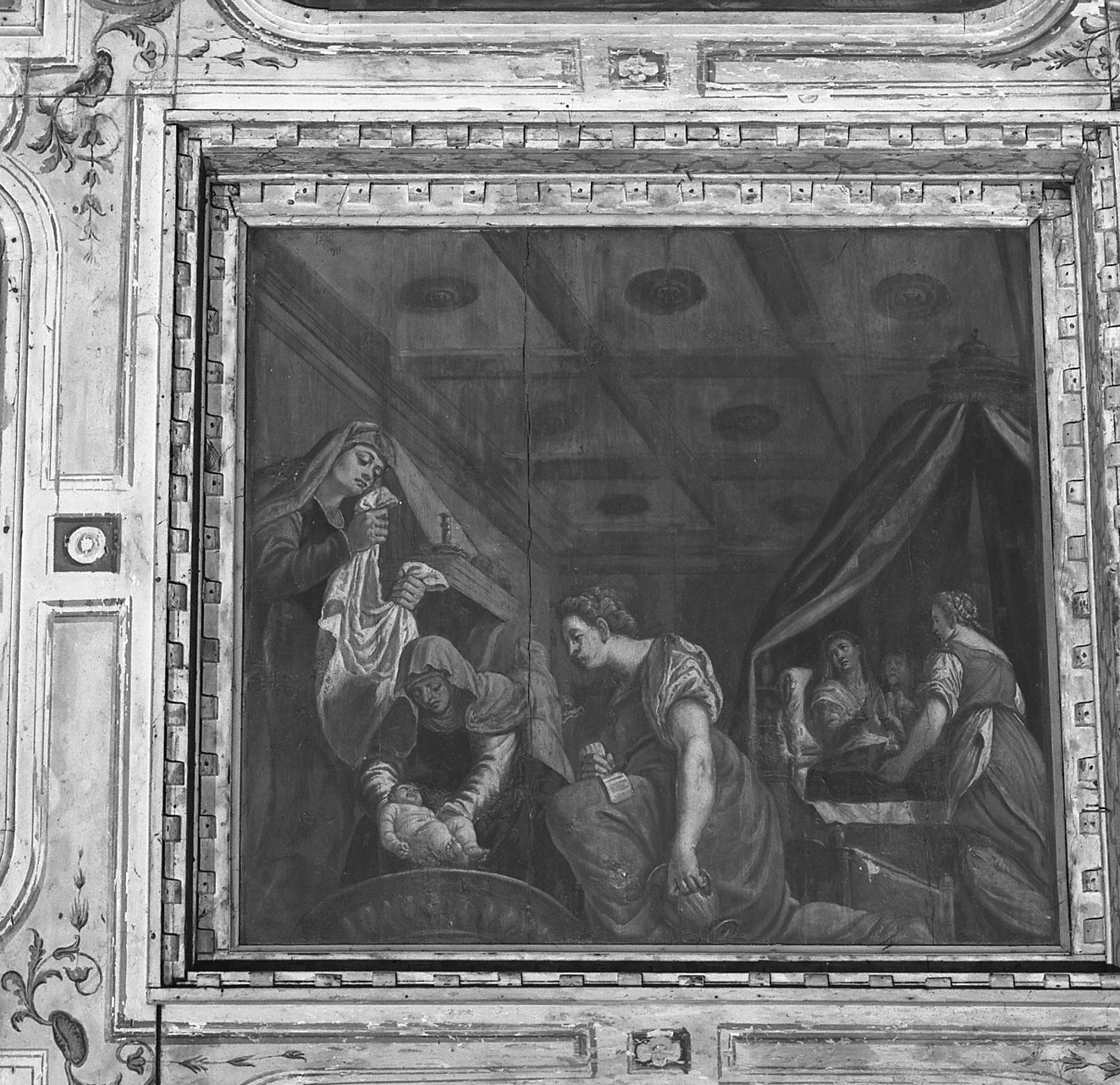 Nascita di Maria Vergine (dipinto) di Vecellio Cesare (e aiuti) (sec. XVI)