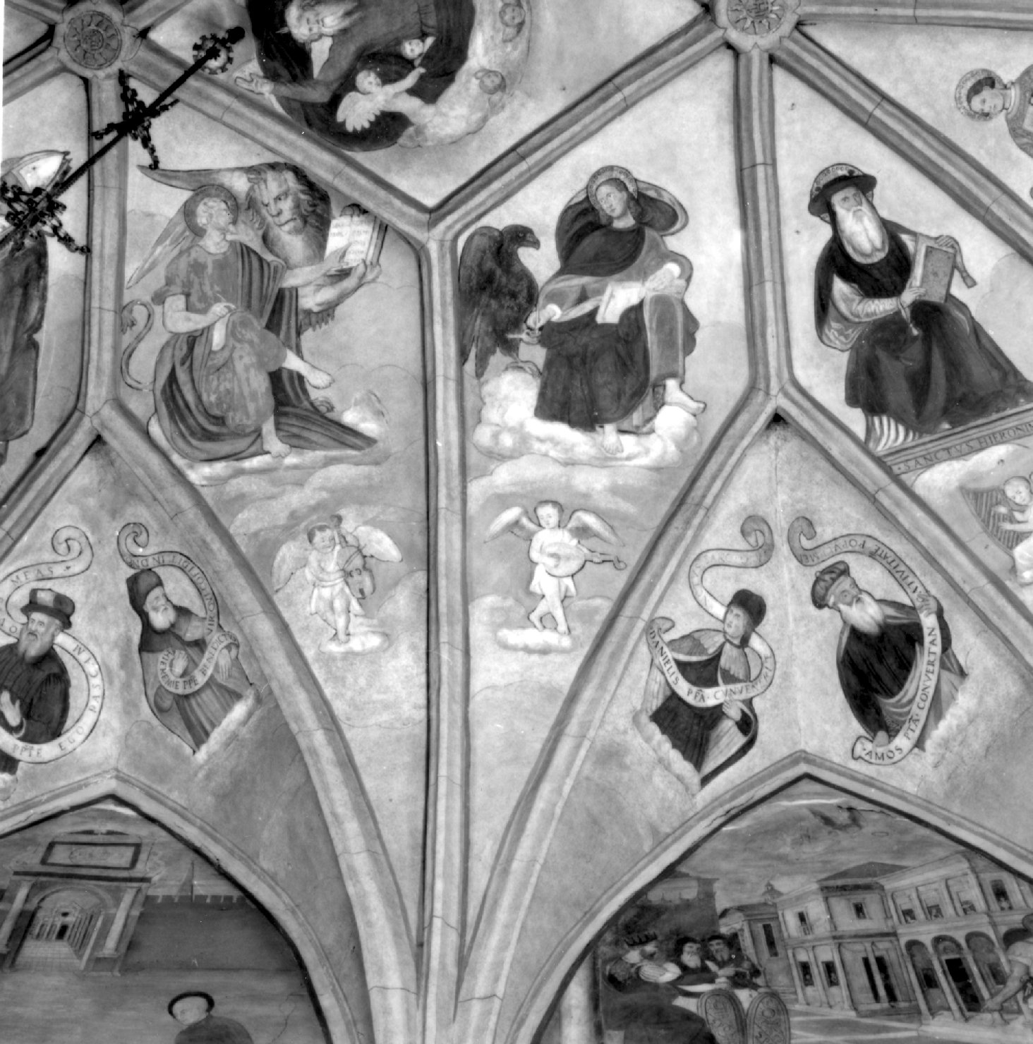 San Giovanni Evangelista/ angelo musicante (dipinto) - ambito veneto (sec. XVI)