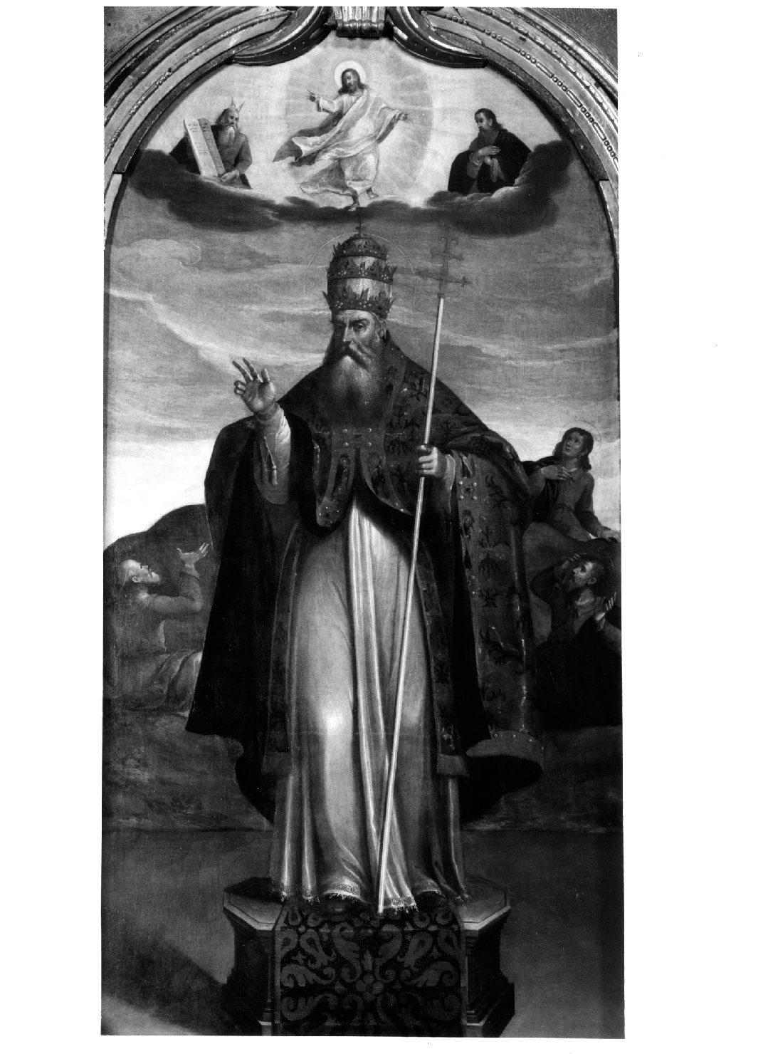 San Sisto papa benedicente e la trasfigurazione di Cristo con gli Ap ostoli (pala d'altare) di Frigimelica Francesco (attribuito) (inizio sec. XVII)