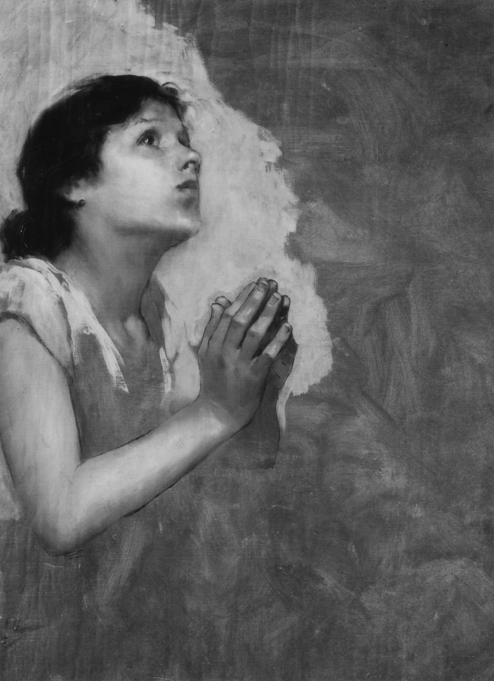 donna che prega (dipinto) di Da Molin Oreste (ultimo quarto sec. XIX)
