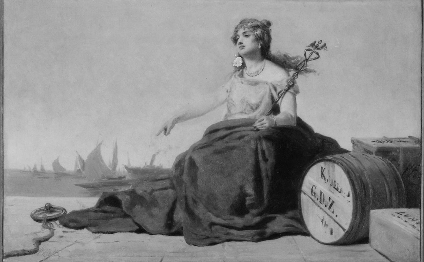 Il Commercio, allegoria del Commercio (dipinto) di Paietta Pietro (ultimo quarto sec. XIX)