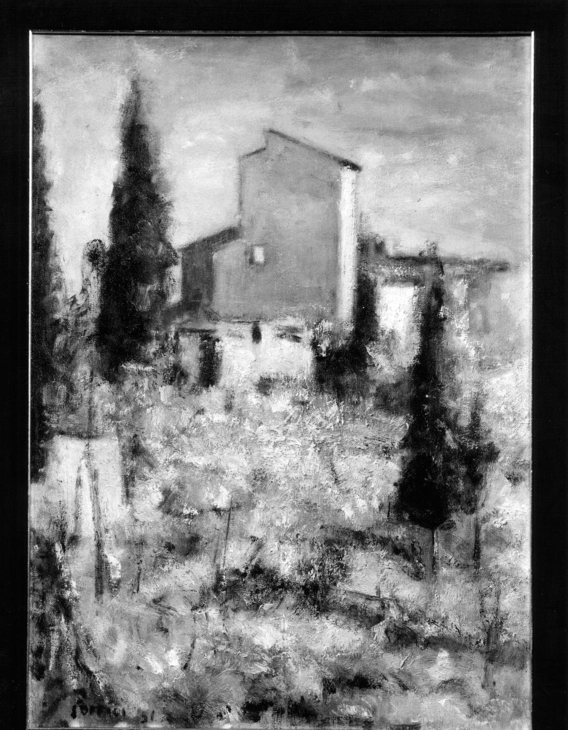 Paesaggio toscano, paesaggio (dipinto) di Soffici Ardengo (sec. XX)