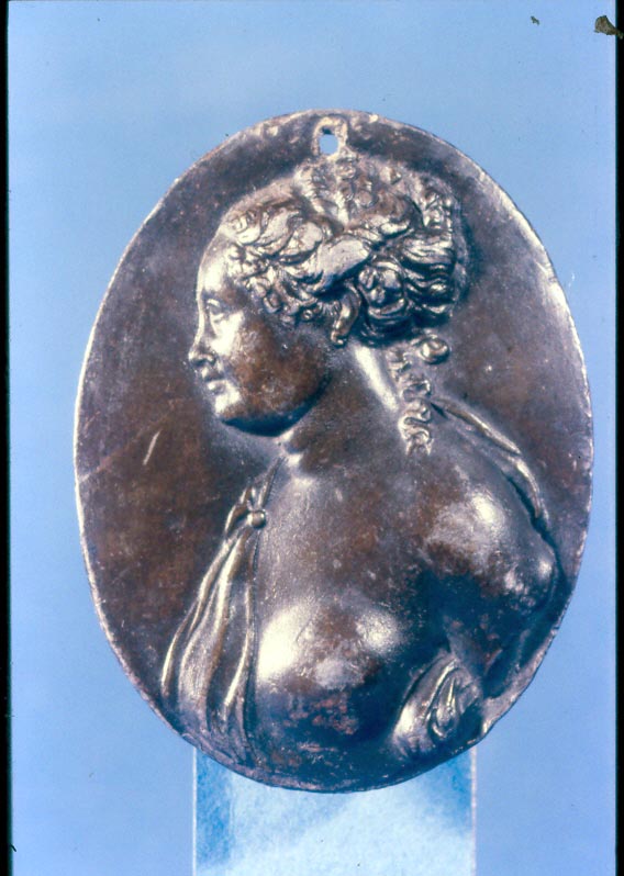 busto femminile (placchetta, opera isolata) - bottega emiliana (sec. XVI)