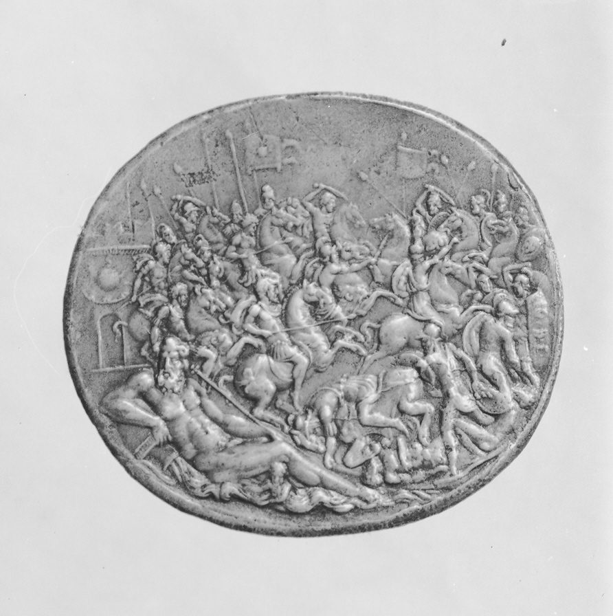 La presa de La Goletta, scena di battaglia (placchetta, opera isolata) di Bernardi Giovanni Desiderio (prima metà sec. XVI)