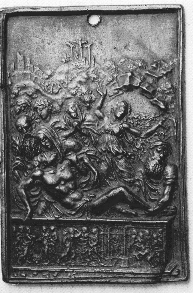 deposizione di Cristo nel sepolcro (placchetta, opera isolata) di Mondella Galeazzo detto Moderno (fine/inizio secc. XV/ XVI)