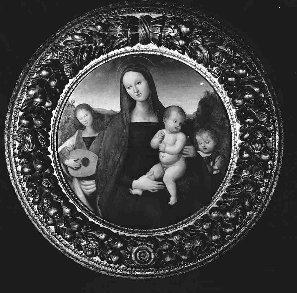 Madonna con Bambino e San Giovannino (dipinto, opera isolata) di Vannucci Pietro detto Perugino (scuola) (secc. XV/ XVI)