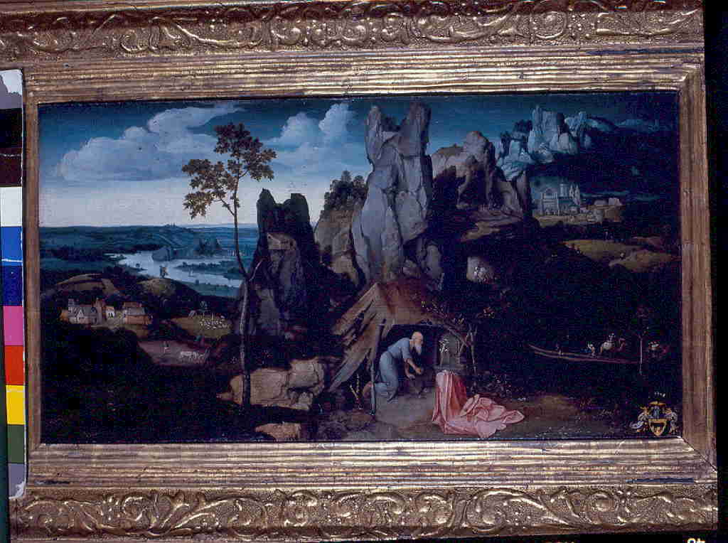 San Girolamo in preghiera nella grotta (dipinto, opera isolata) di Patenier Joachim (primo quarto sec. XVI)