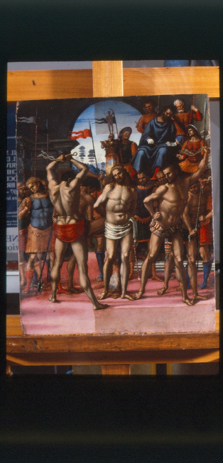 flagellazione di Cristo (tavola, opera isolata) di Signorelli Luca (secc. XV/ XVI)
