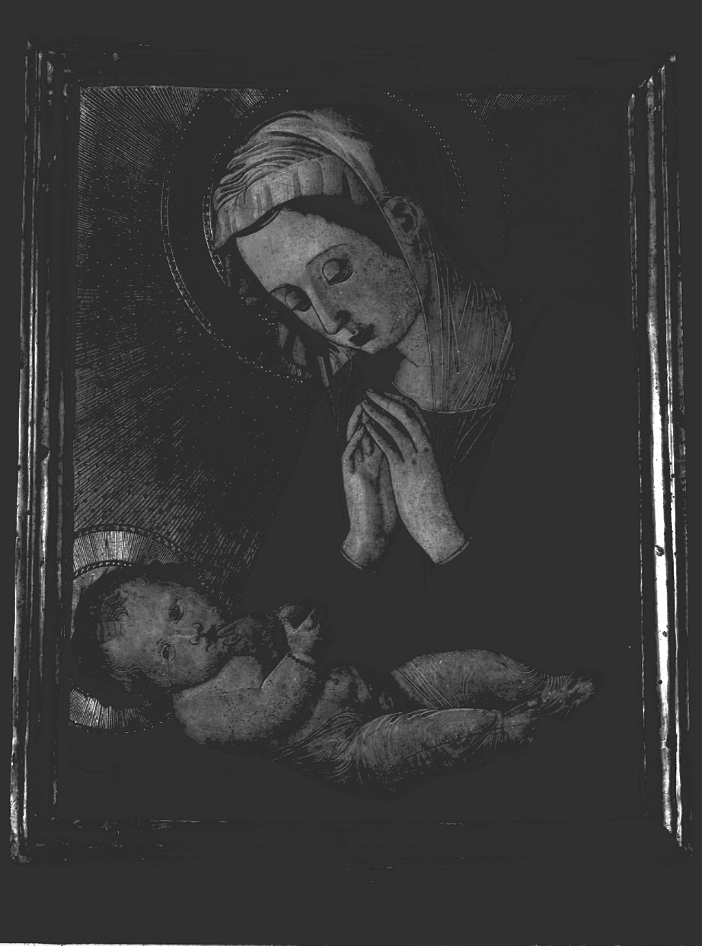 Madonna in adorazione di Gesù Bambino (tavola, opera isolata) di Pier Francesco Fiorentino (attribuito) (seconda metà sec. XV)