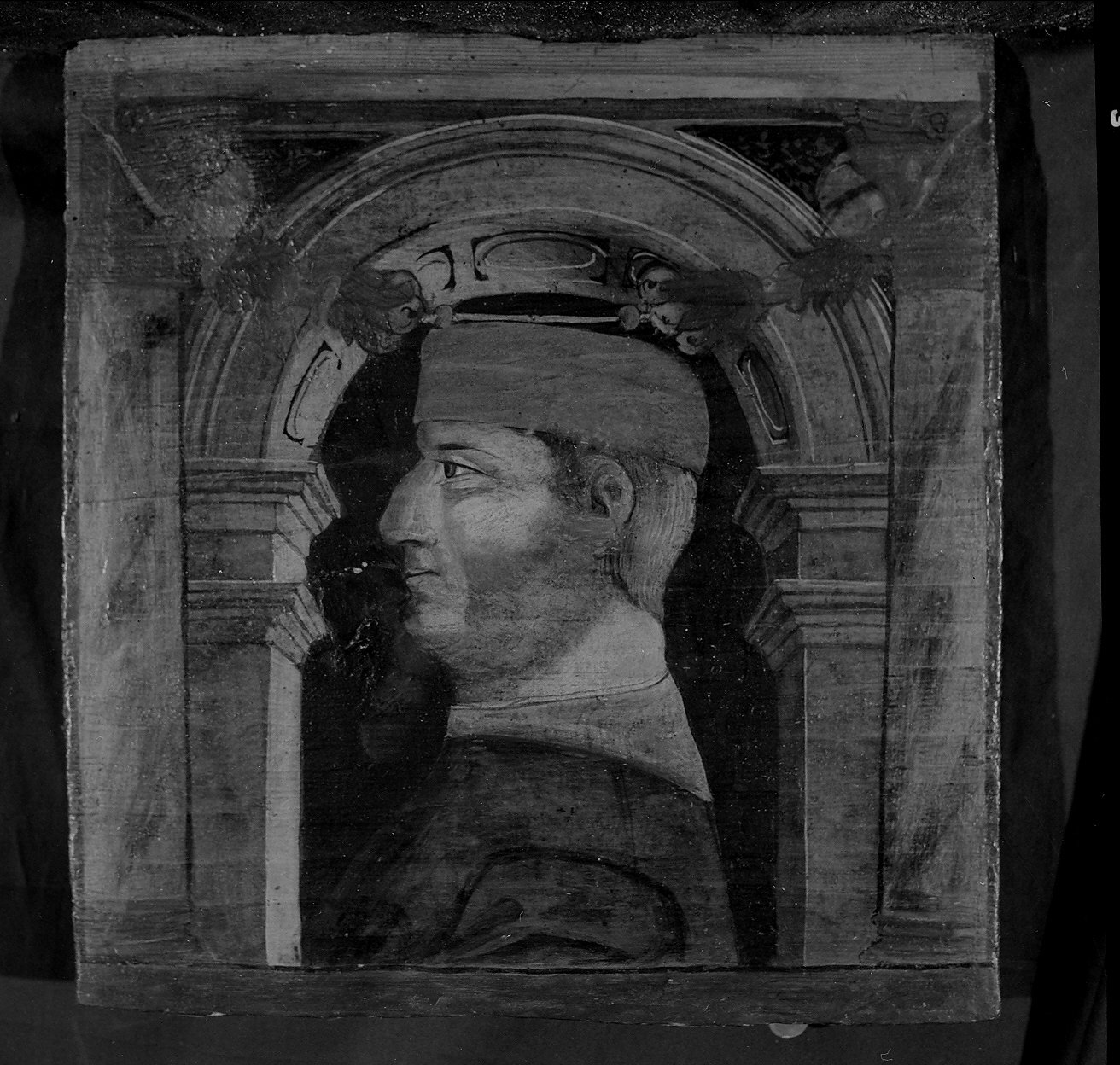 testa d'uomo di profilo (dipinto, opera isolata) - ambito lombardo (sec. XV)