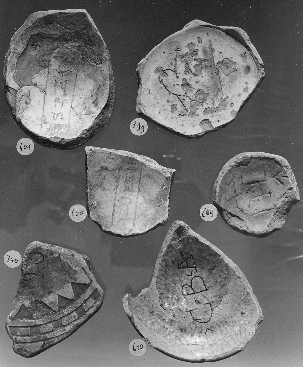 motivi decorativi (piatto, frammento) - ambito veneto (secc. XV/ XVI)