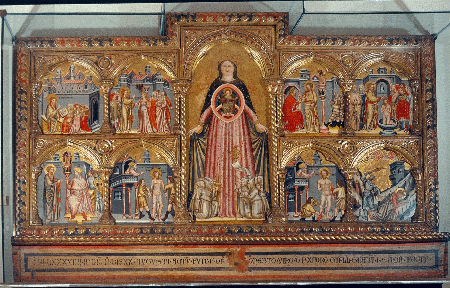 Madonna della Misericordia e storie di San Bartolomeo (polittico) di Simone da Cusighe (sec. XIV)