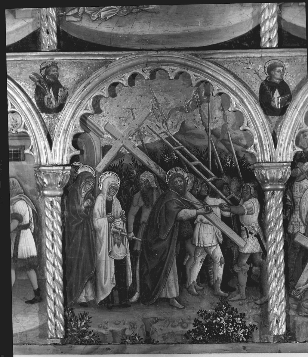 salita di Cristo al monte Calvario (scomparto di polittico) di Vivarini Antonio (sec. XV)