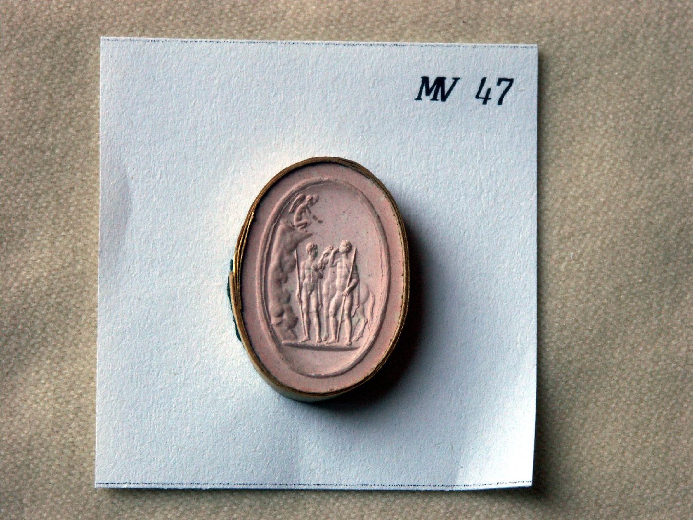 Edipo e la Sfinge (cammeo, opera isolata) di Beltrami Giovanni (sec. XIX)