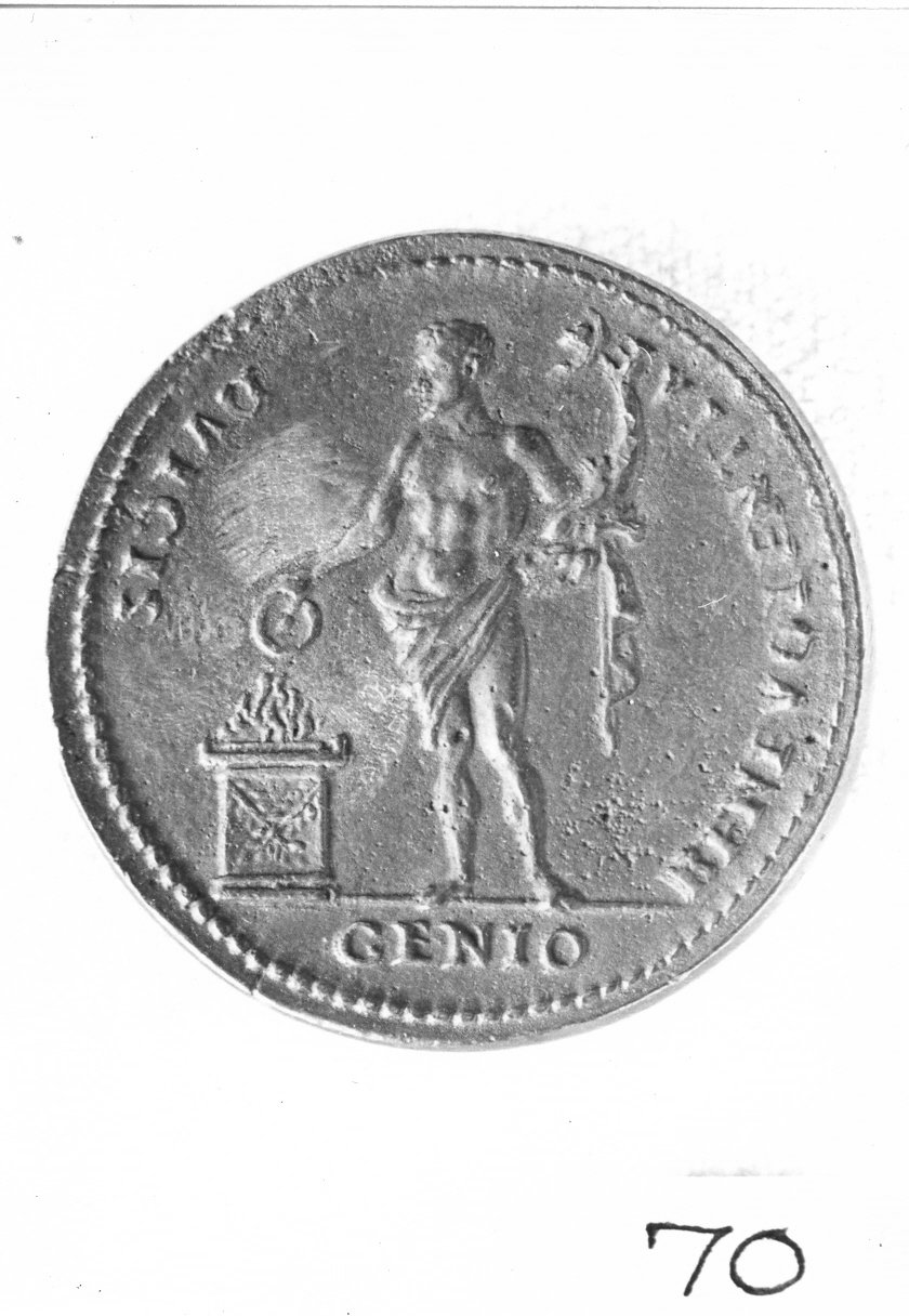 figura maschile (medaglia) di Cavino Giovanni (attribuito) (sec. XVI)