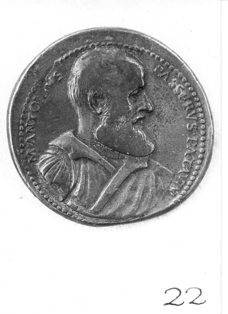 ritratto d'uomo di profilo (medaglia) di Cavino Giovanni (attribuito) (sec. XVI)