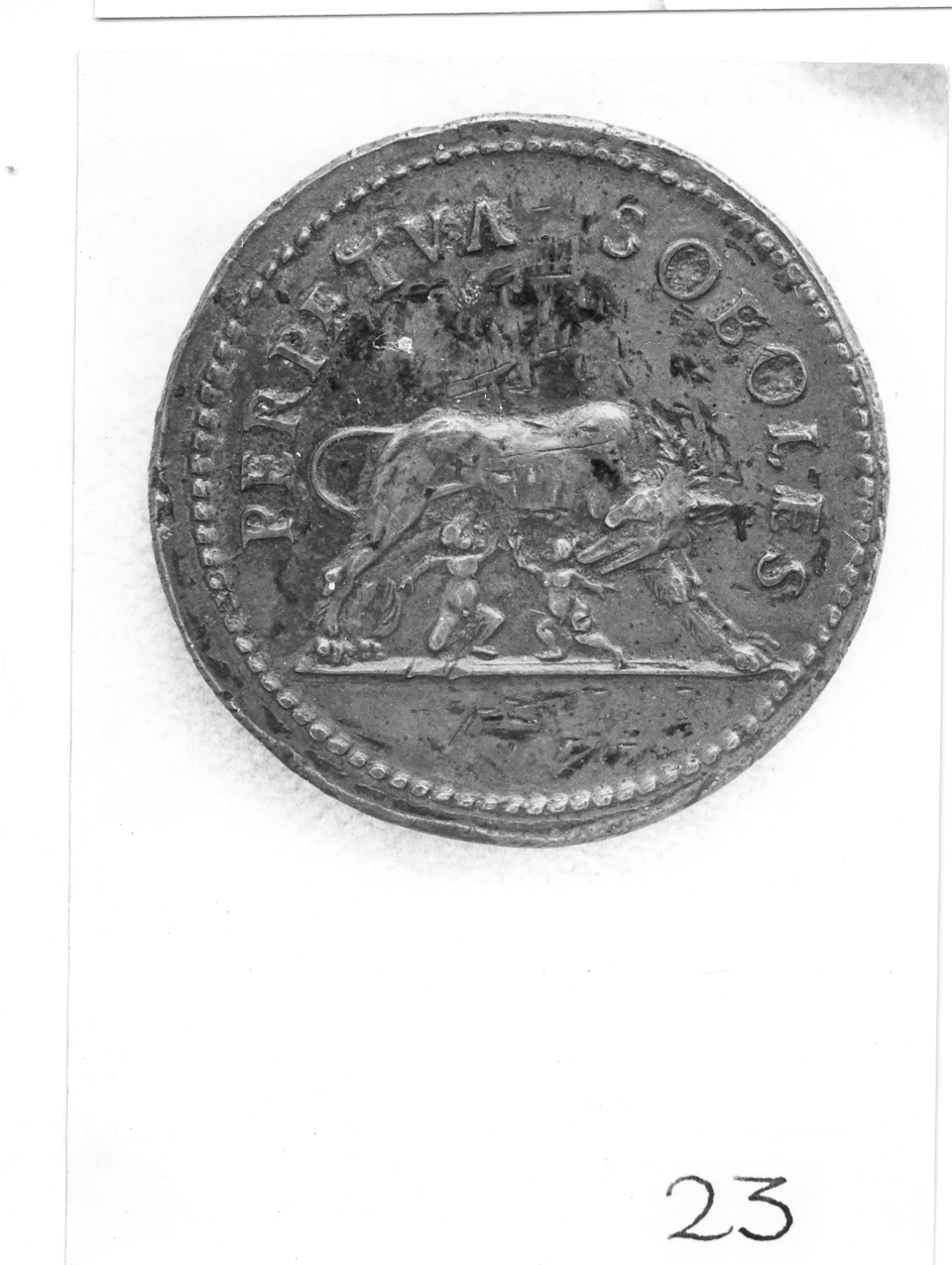 Romolo e Remo allattati dalla lupa (medaglia) di Cavino Giovanni (attribuito) (sec. XVI)