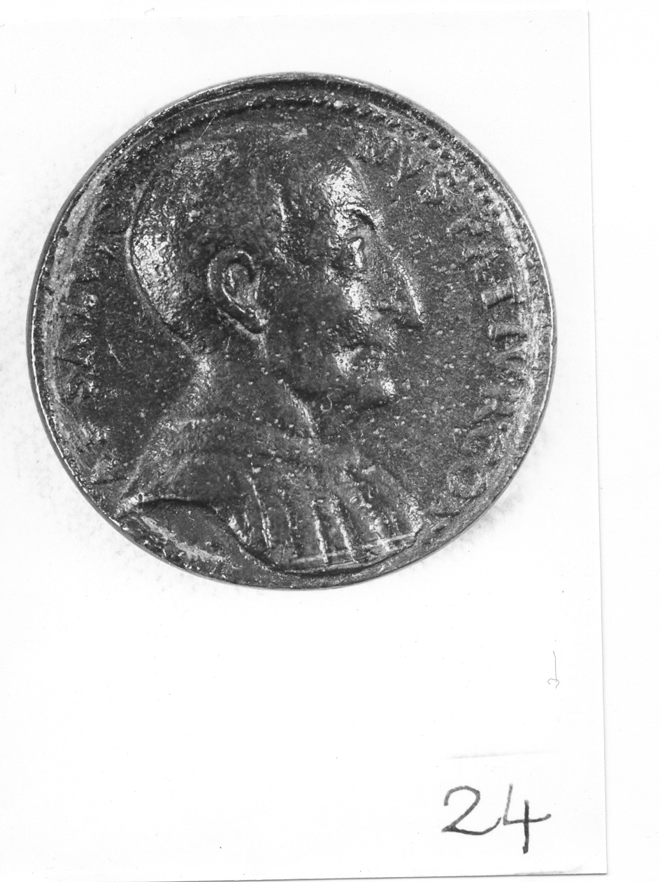 ritratto d'uomo di profilo (medaglia) di Cavino Giovanni (attribuito) (sec. XVI)