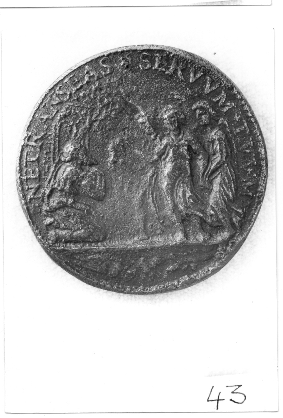 Abramo si prostra davanti agli angeli (medaglia) di Bonzagna Gian Federigo (sec. XVI)