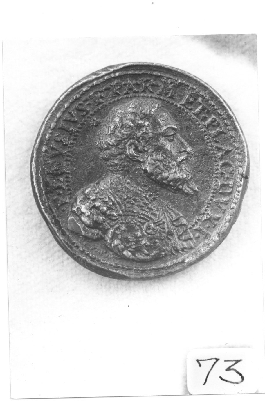 ritratto d'uomo di profilo (medaglia) di Bonzagna Gian Federigo (sec. XVI)