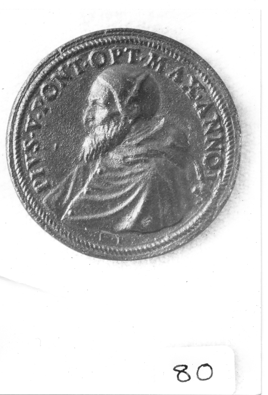 ritratto di papa Pio V (medaglia) di Bonzagna Gian Federigo (sec. XVI)