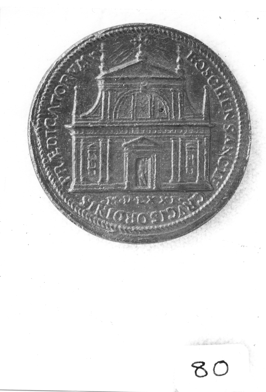 facciata di una chiesa (medaglia) di Bonzagna Gian Federigo (sec. XVI)