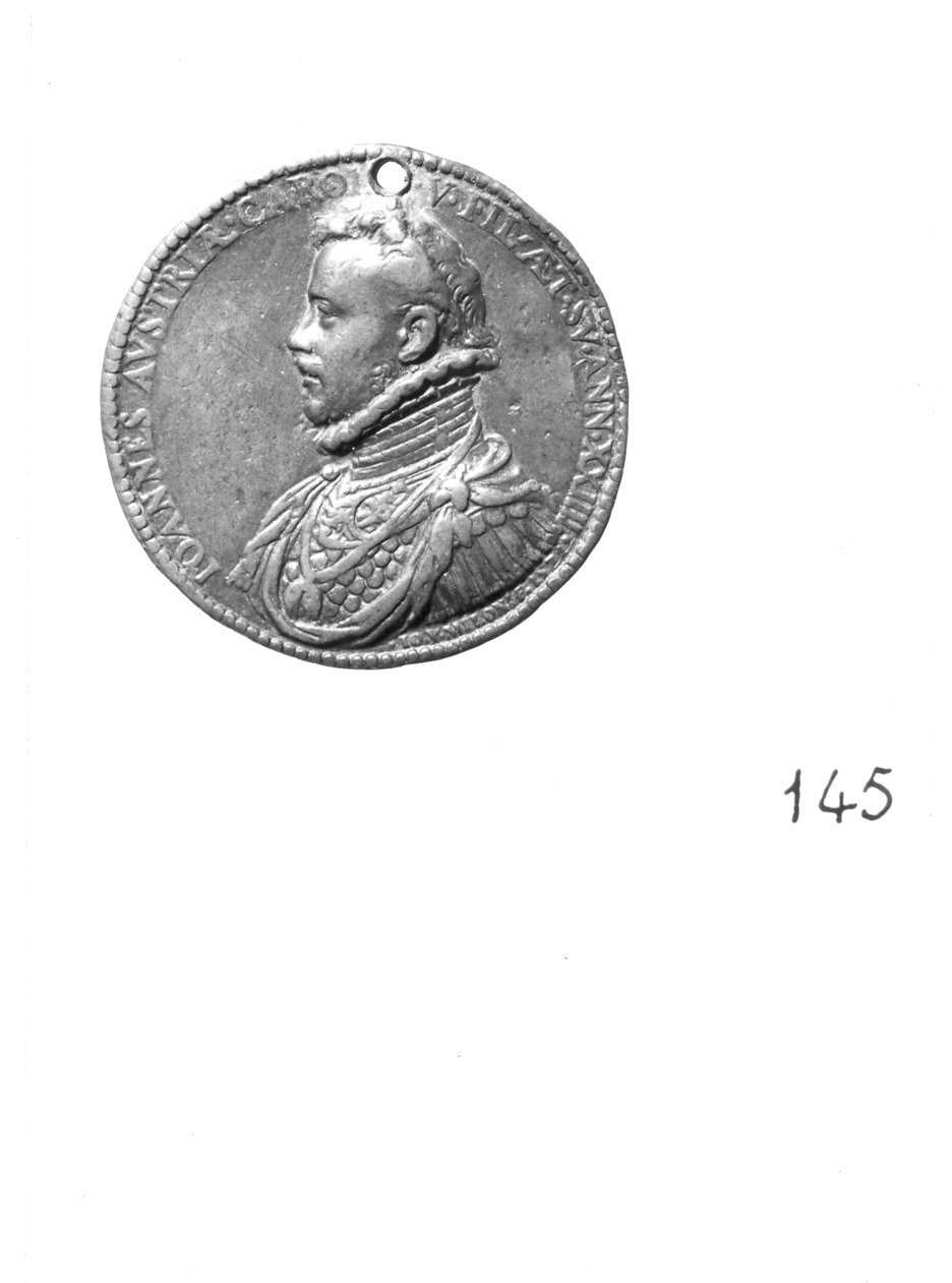 ritratto d'uomo di profilo (medaglia) di Melon Giovanni (sec. XVI)