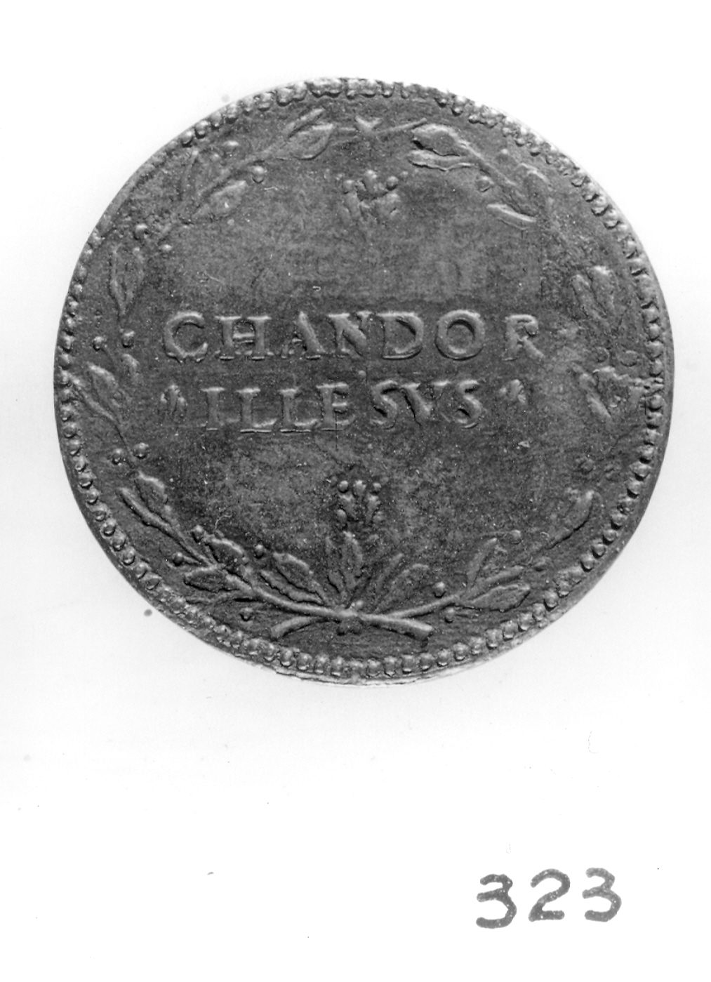 ghirlanda con iscrizione (medaglia, elemento d'insieme) di Leoni Leone (sec. XVI)